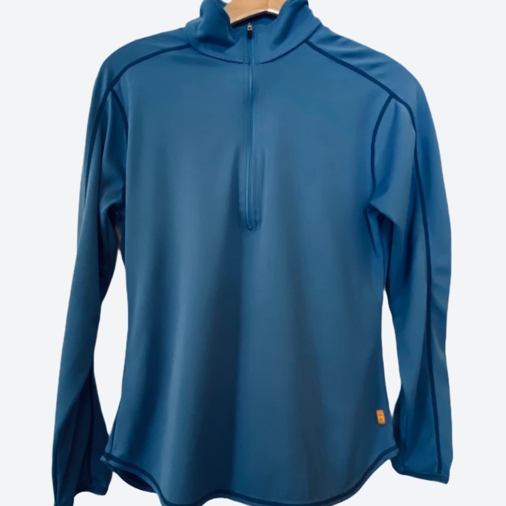 LUCY 1/4 Zip Front Long Sleeve Blue Shirt Size M